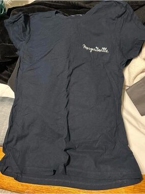 Margaritaville Navy Script Pocket Tee